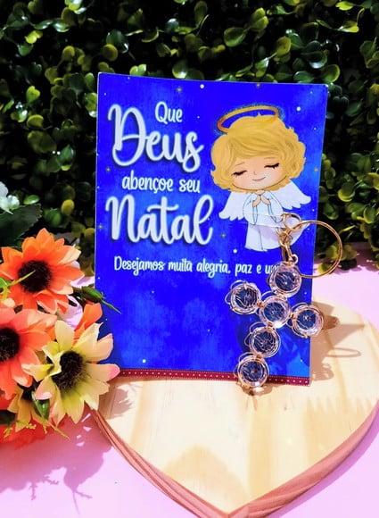 Card com Chaveirinho Cruz- Natal