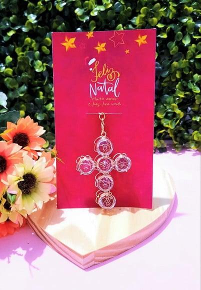 Card com Chaveirinho Cruz- Natal