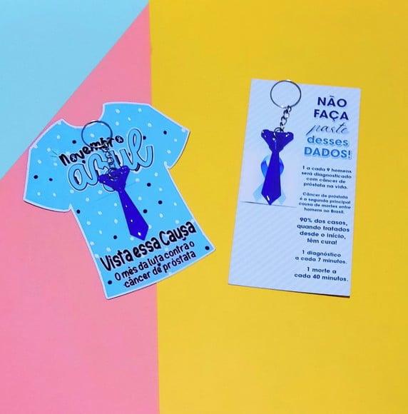 Card com Chaveirinho de Gravata-novembro Azul