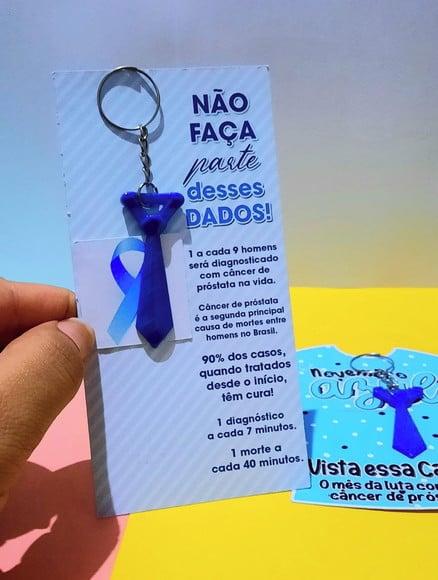 Card com Chaveirinho de Gravata-novembro Azul