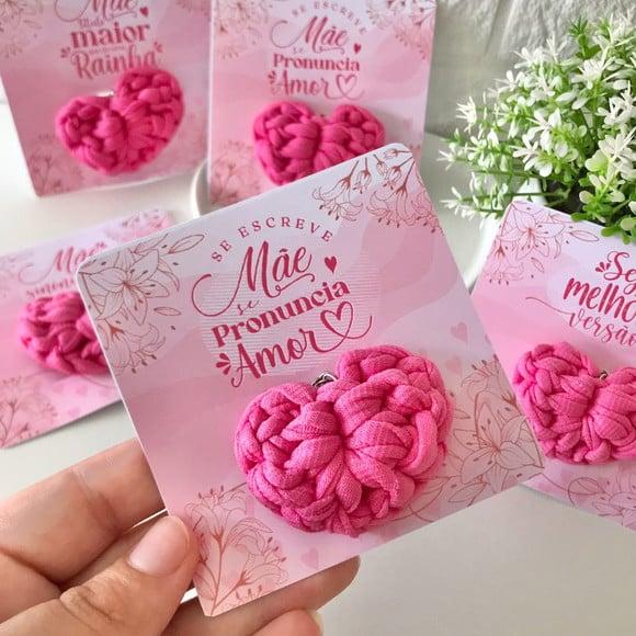 Card com Chaveirinho em Crochê- Dia das Mães