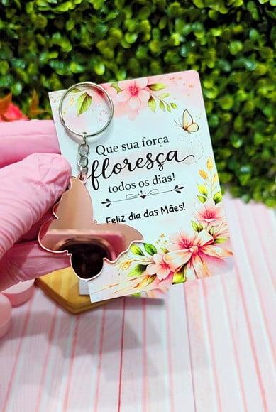 Card com Chaveirinho Espelhado- Dia das Mães