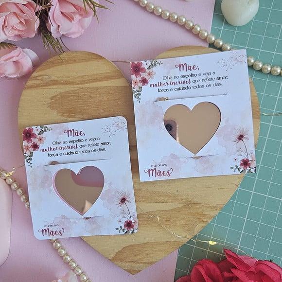 Card com Chaveirinho Espelho- Dia das Mães