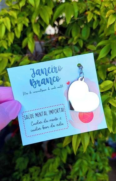 Card com Chaveirinho Espelho- Janeiro Branco