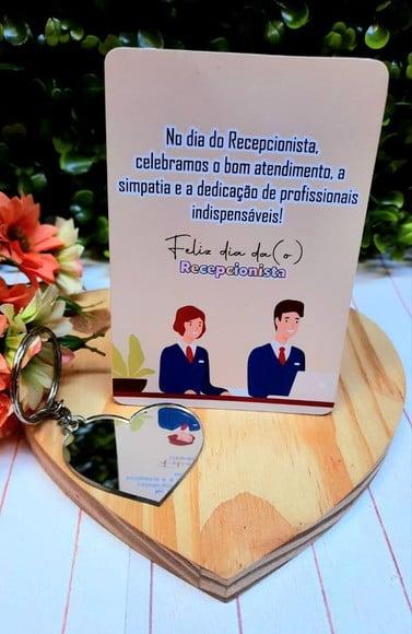 Card com Chaveirinho Espelho- Recepcionista