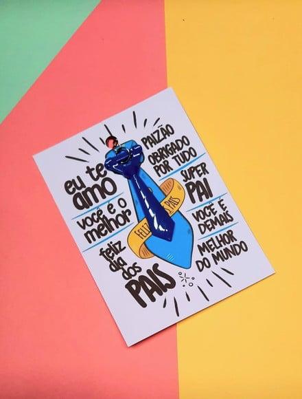 Card com Chaveirinho Gravata- Dia dos Pais