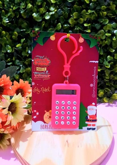 Card com Chaveirinho Mini Calculadora- Natal