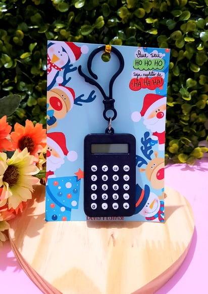 Card com Chaveirinho Mini Calculadora- Natal