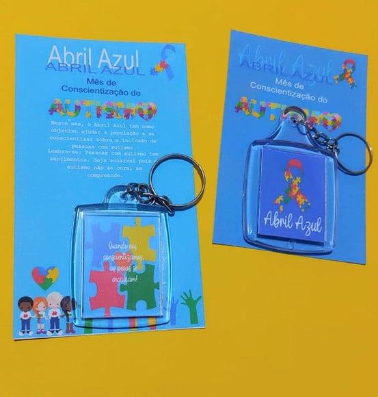 Card com Chaveirinho- Abril Azul