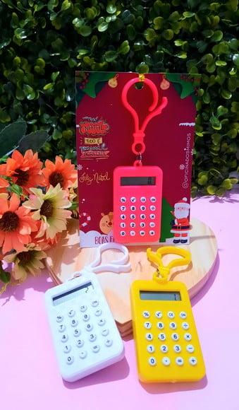 Card com Chaveirinho Mini Calculadora- Natal