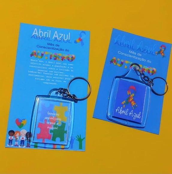 Card com Chaveirinho- Abril Azul