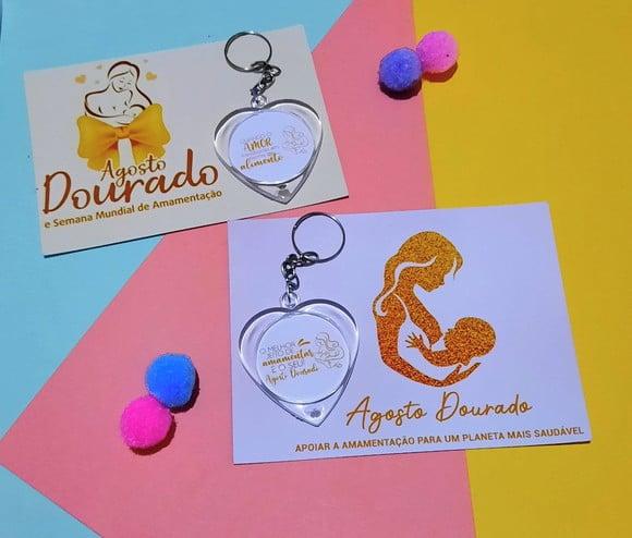 Card com Chaveirinho- Agosto Dourado