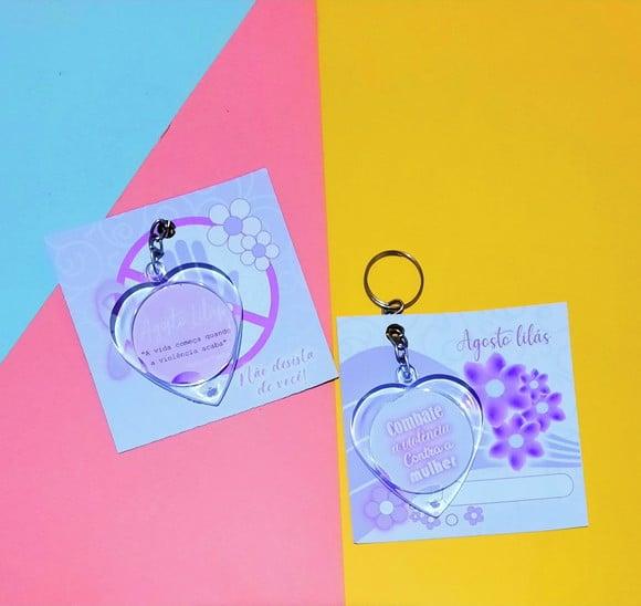 Card com Chaveirinho- Agosto Lilás
