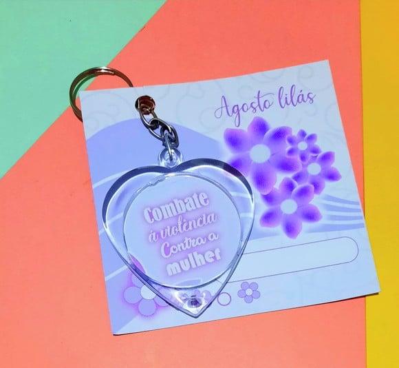 Card com Chaveirinho- Agosto Lilás