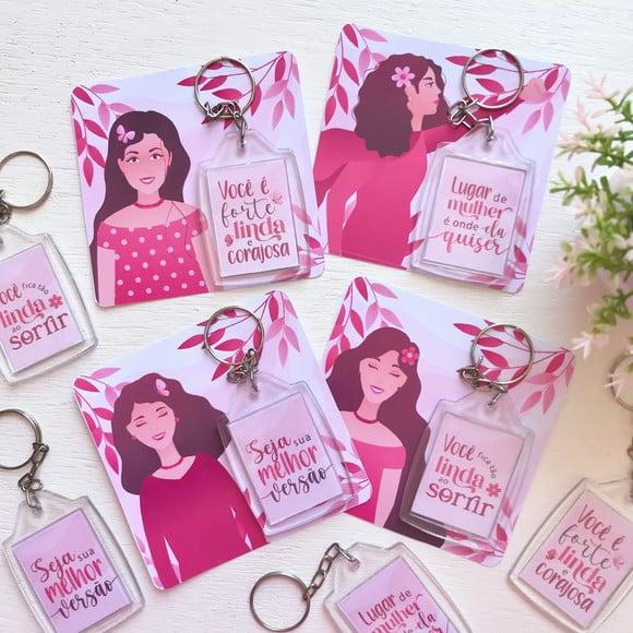 Card com Chaveirinho- Dia da Mulher