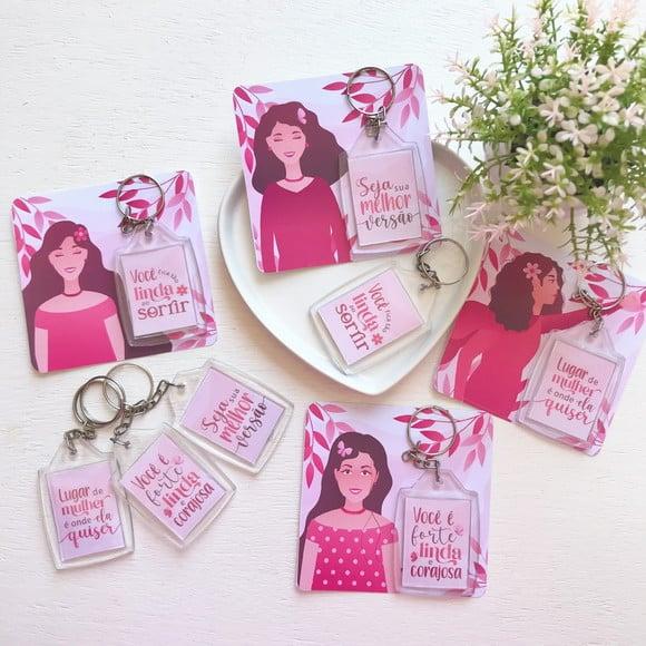 Card com Chaveirinho- Dia da Mulher