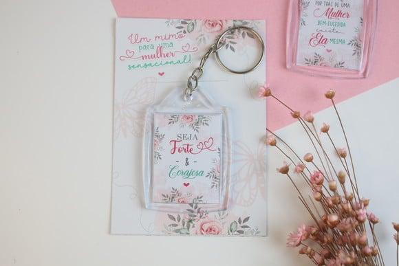 Card com Chaveirinho- Dia das Mulheres