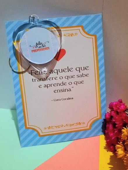 Card com Chaveirinho- Dia dos Professores