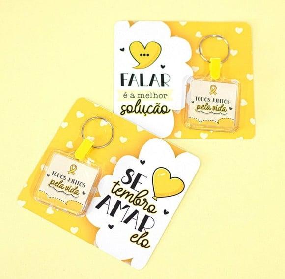Card com Chaveirinho- Setembro Amarelo