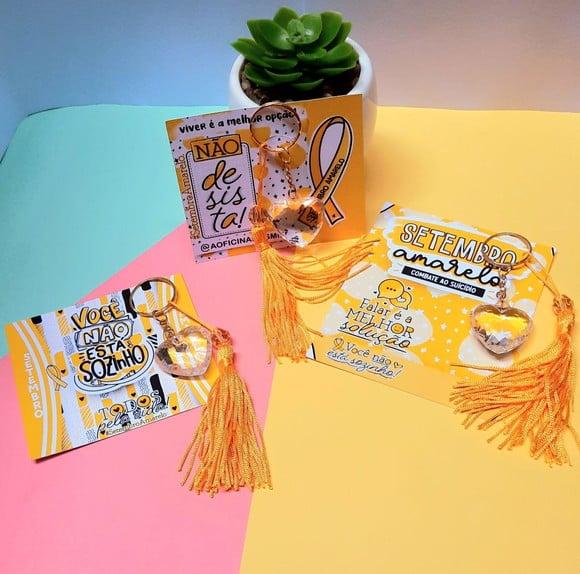 Card com Chaveirinho- Setembro Amarelo