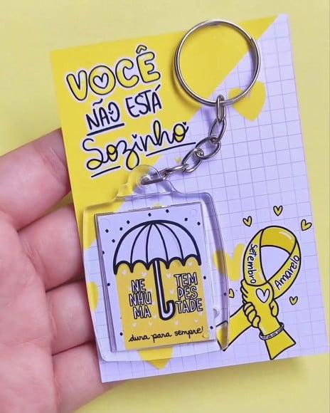 Card com Chaveirinho- Setembro Amarelo
