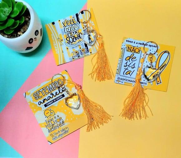 Card com Chaveirinho- Setembro Amarelo