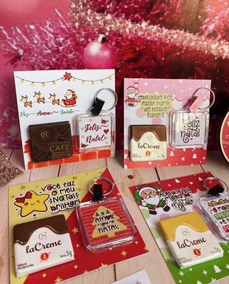 Card com Chaveiro e Tablete Cacau Show 5g- Natal