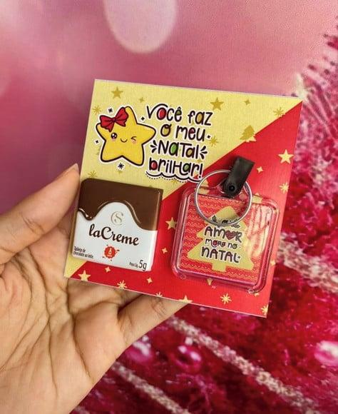 Card com Chaveiro e Tablete Cacau Show 5g- Natal