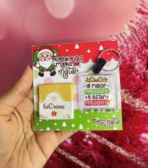 Card com Chaveiro e Tablete Cacau Show 5g- Natal