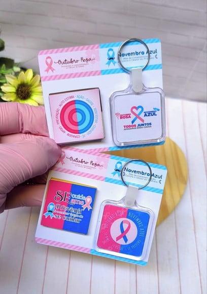 Card com Chaveiro e Tablete Cacau Show 5g- Outubro e Novembr