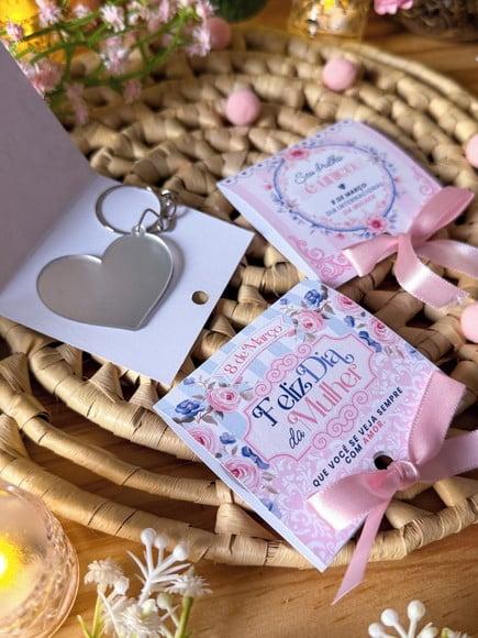 Card com Chaveiro Espelhinho- Dia da Mulher