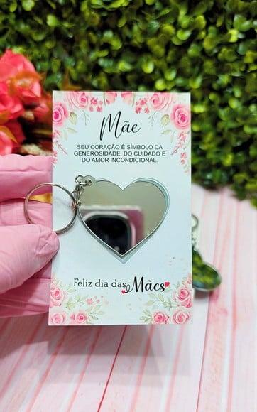 Card com Chaveiro Espelhinho- Dia das Mães