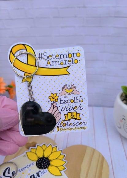 Card com Chaveiro Espelhinho- Setembro Amarelo