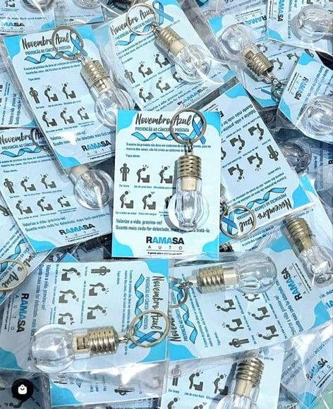 Card com Chaveiro Lâmpada- Novembro Azul