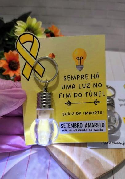 Card com Chaveiro Luz Lanterna- Setembro Amarelo