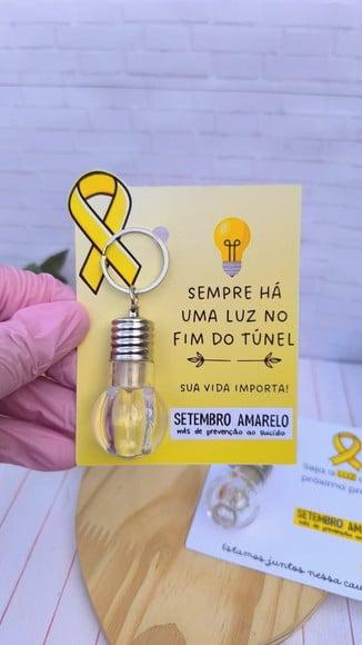 Card com Chaveiro Luz Lanterna- Setembro Amarelo