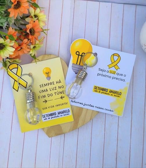 Card com Chaveiro Luz Lanterna- Setembro Amarelo