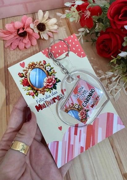 Card com Chaveiro- Dia da Mulher