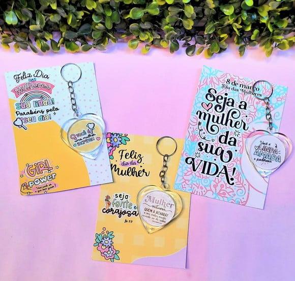 Card com Chaveiro- Dia da Mulher