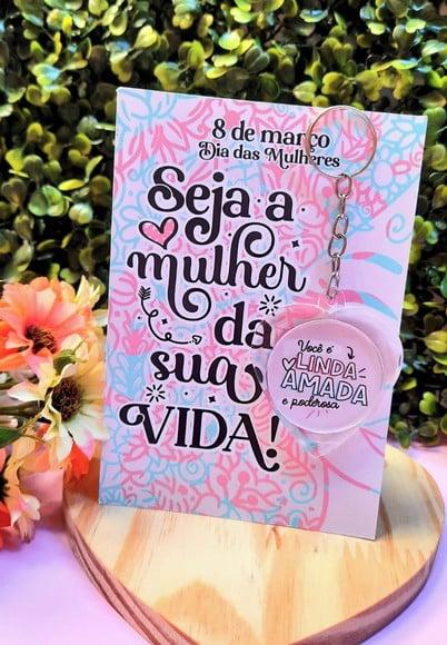 Card com Chaveiro- Dia da Mulher