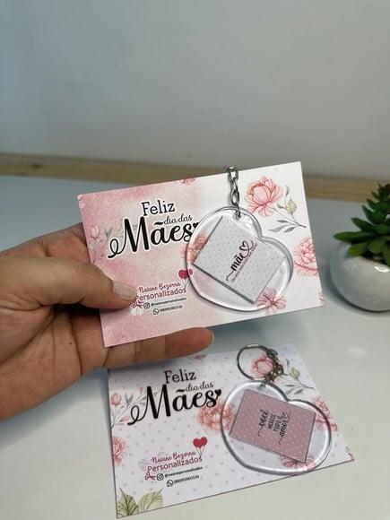 Card com Chaveiro- Dia das Mães