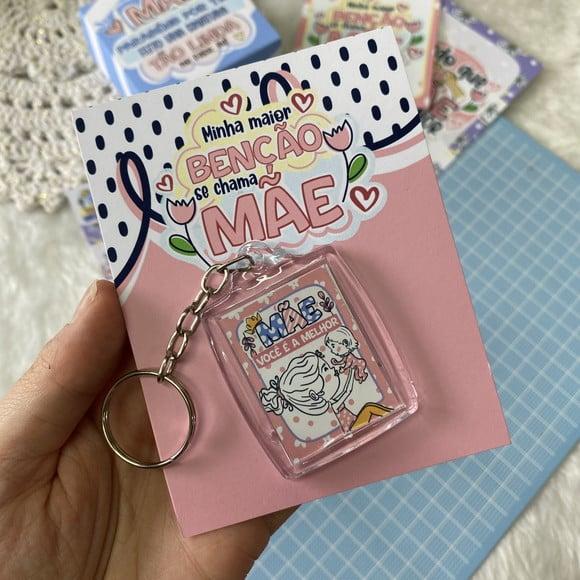 Card com Chaveiro- Dia das Mães