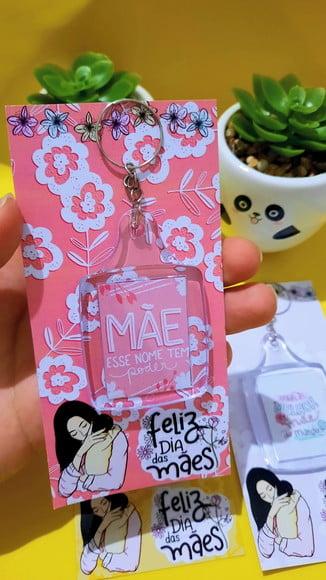Card com Chaveiro- Dia das Mães