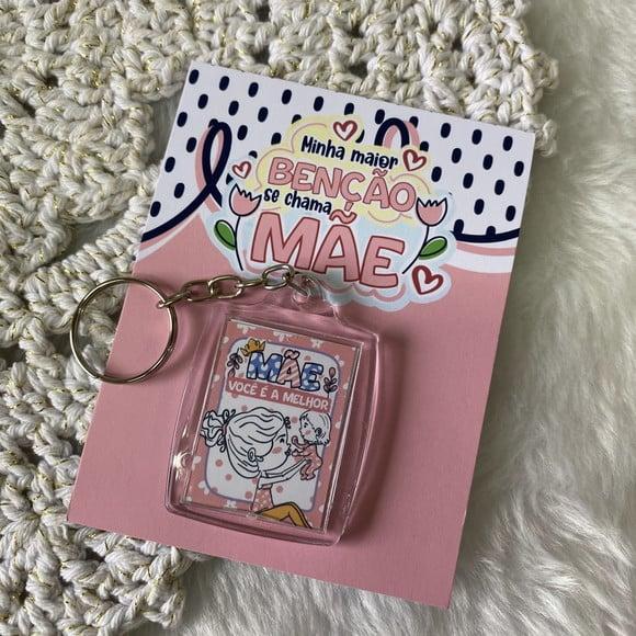 Card com Chaveiro- Dia das Mães