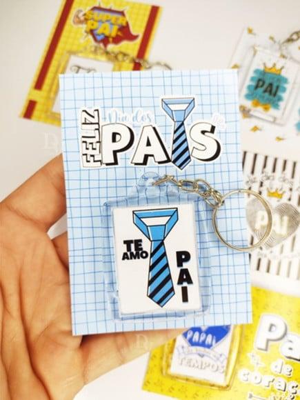 Card com Chaveiro- Dia dos Pais