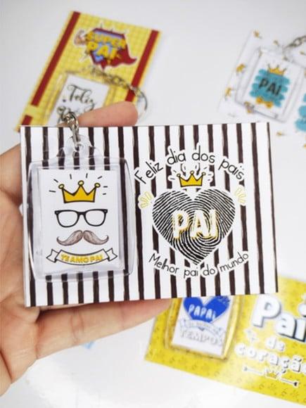 Card com Chaveiro- Dia dos Pais