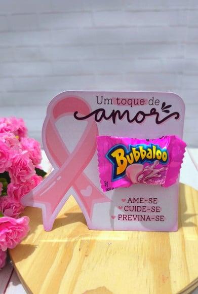 Card com Chiclete Bubbaloo- Outubro Rosa