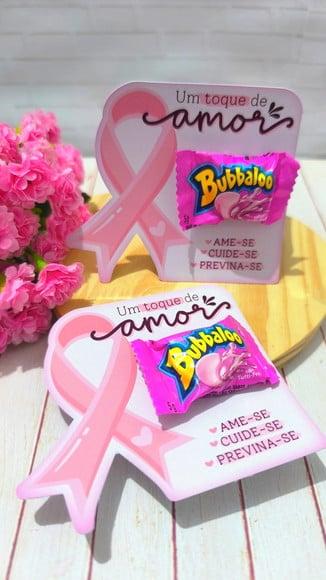 Card com Chiclete Bubbaloo- Outubro Rosa