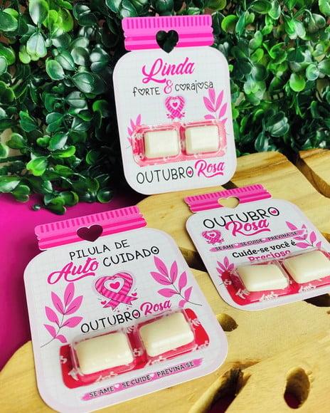 Card com Chiclete- Outubro Rosa