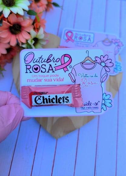 Card com Chiclete- Outubro Rosa